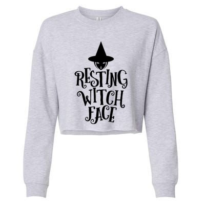 Resting Witch Face Funny Halloween Gift Cropped Pullover Crew