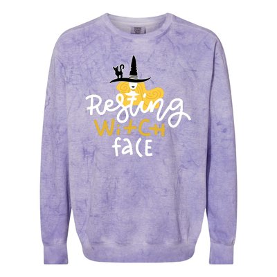 Resting Witch Face Funny Halloween Colorblast Crewneck Sweatshirt