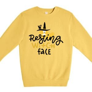 Resting Witch Face Funny Halloween Premium Crewneck Sweatshirt