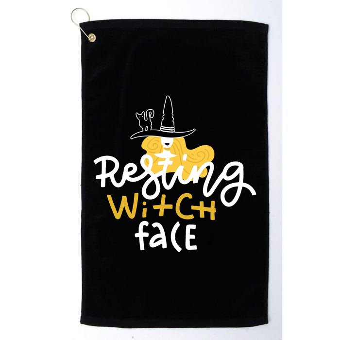 Resting Witch Face Funny Halloween Golf Towel