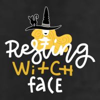 Resting Witch Face Funny Halloween Golf Towel