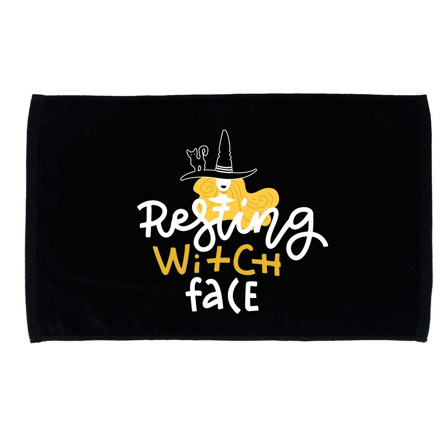 Resting Witch Face Funny Halloween Microfiber Hand Towel