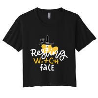 Resting Witch Face Funny Halloween Crop Top