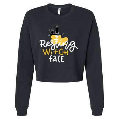 Resting Witch Face Funny Halloween Cropped Pullover Crew