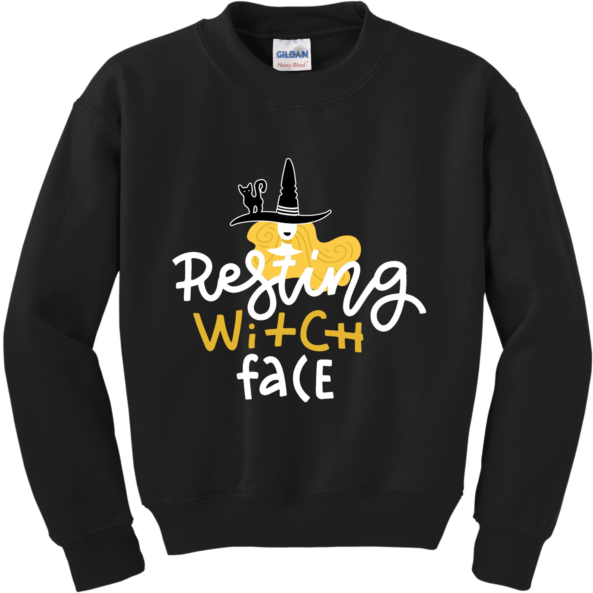 Resting Witch Face Funny Halloween Kids Sweatshirt