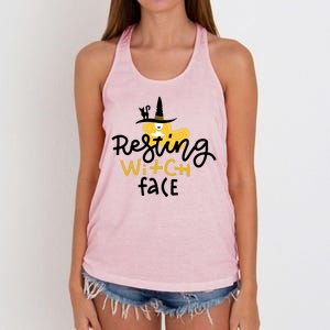 Resting Witch Face Funny Halloween Women's Knotted Racerback Tank