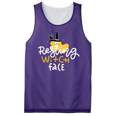 Resting Witch Face Funny Halloween Mesh Reversible Basketball Jersey Tank