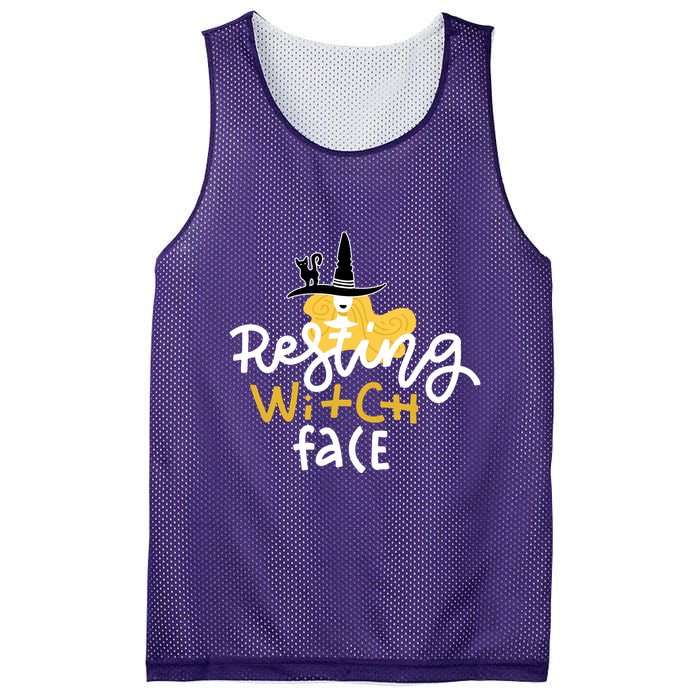 Resting Witch Face Funny Halloween Mesh Reversible Basketball Jersey Tank