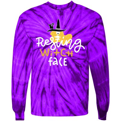 Resting Witch Face Funny Halloween Tie-Dye Long Sleeve Shirt