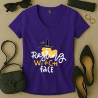 Resting Witch Face Funny Halloween Women's V-Neck T-Shirt