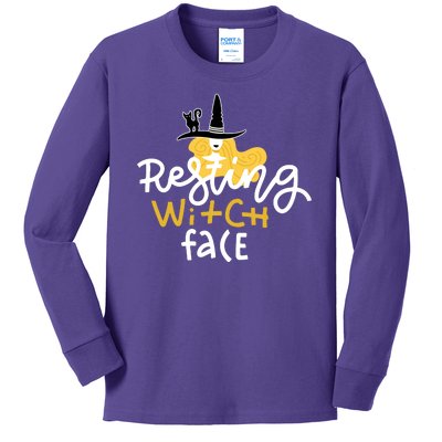 Resting Witch Face Funny Halloween Kids Long Sleeve Shirt