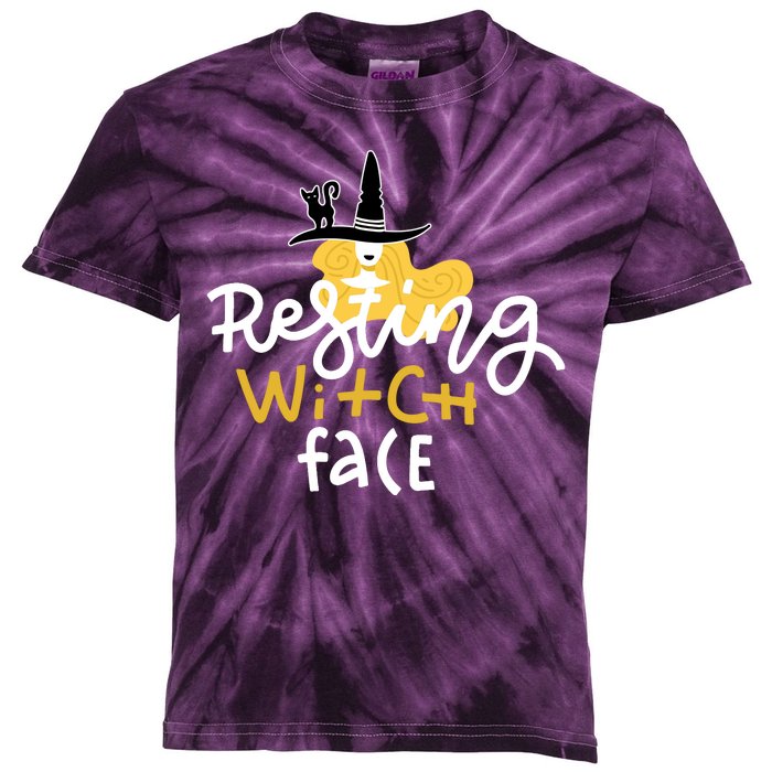 Resting Witch Face Funny Halloween Kids Tie-Dye T-Shirt