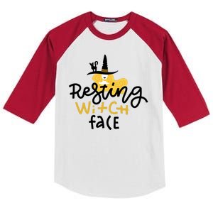 Resting Witch Face Funny Halloween Kids Colorblock Raglan Jersey