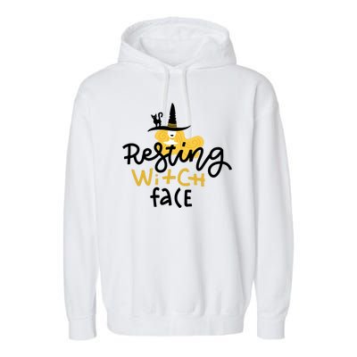 Resting Witch Face Funny Halloween Garment-Dyed Fleece Hoodie