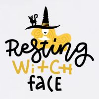 Resting Witch Face Funny Halloween Garment-Dyed Sweatshirt