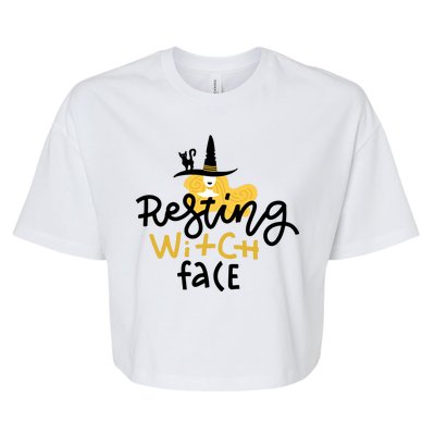 Resting Witch Face Funny Halloween Bella+Canvas Jersey Crop Tee