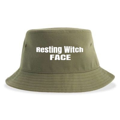 Resting Witch Face Gift Sustainable Bucket Hat