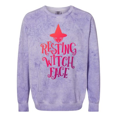 Resting Witch Face Funny Halloween Cute Gift Colorblast Crewneck Sweatshirt