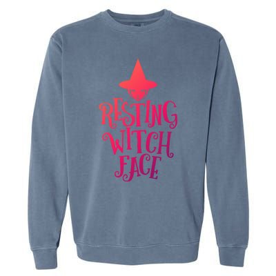 Resting Witch Face Funny Halloween Cute Gift Garment-Dyed Sweatshirt