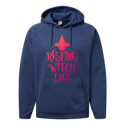 Resting Witch Face Funny Halloween Cute Gift Performance Fleece Hoodie