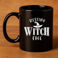 Resting Witch Face Wiccan Occult Meaningful Gift 11oz C Handle Ceramic Mug