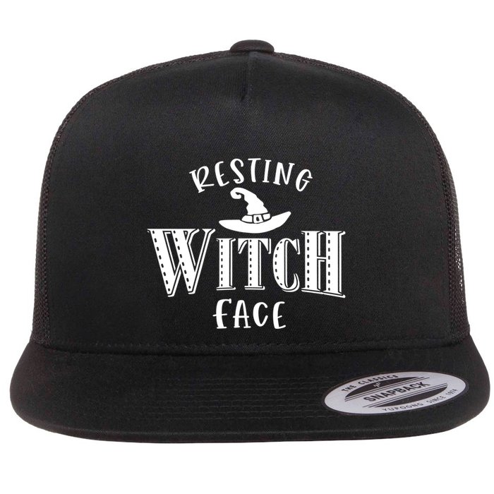 Resting Witch Face Wiccan Occult Meaningful Gift Flat Bill Trucker Hat