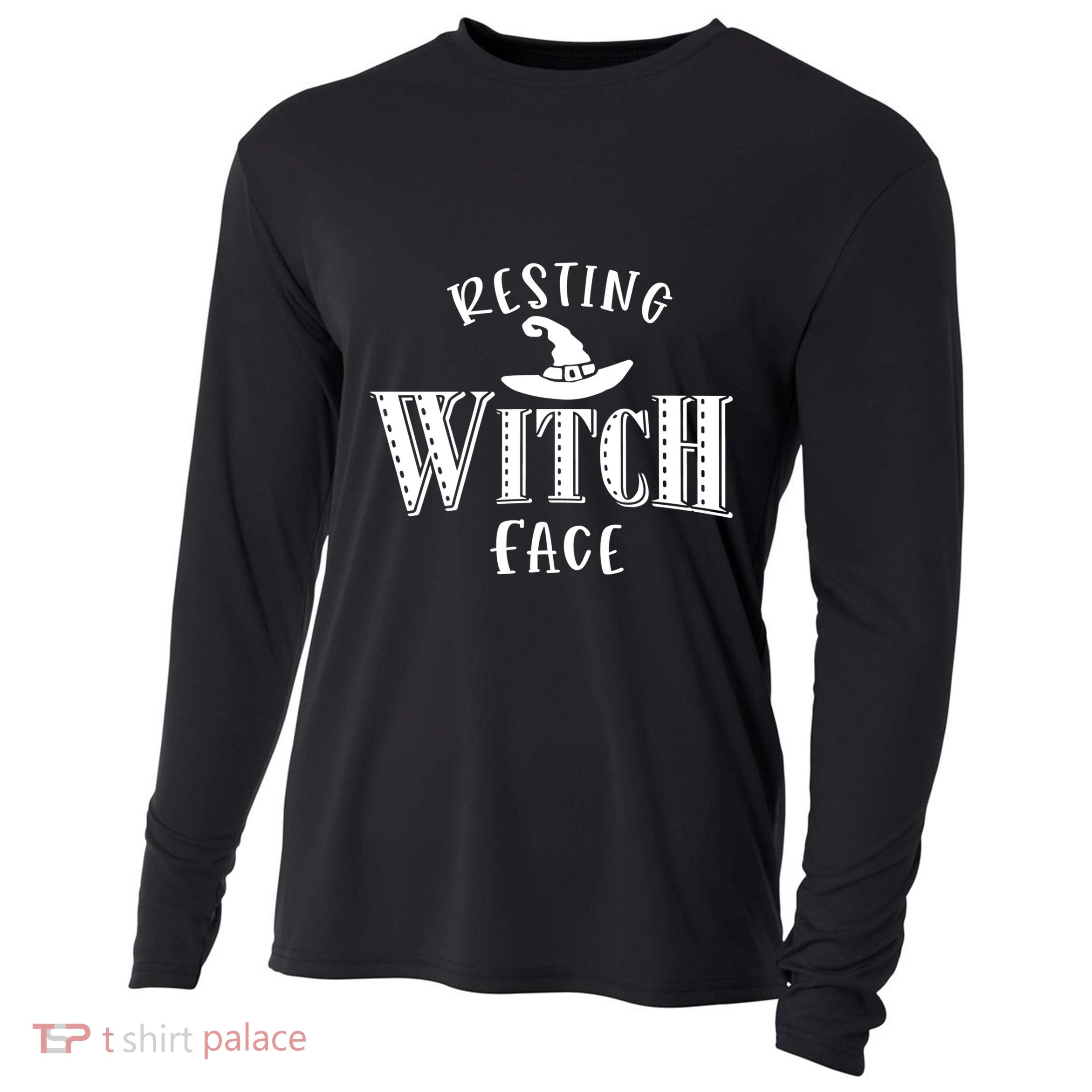 Resting Witch Face Wiccan Occult Meaningful Gift Cooling Performance Long Sleeve Crew