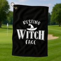 Resting Witch Face Wiccan Occult Meaningful Gift Golf Towel