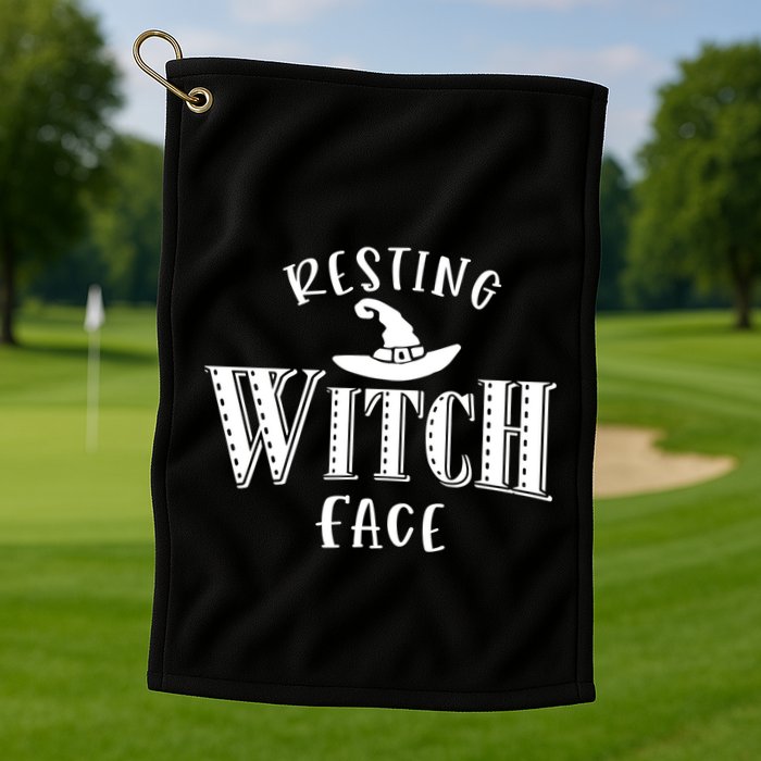 Resting Witch Face Wiccan Occult Meaningful Gift Golf Towel