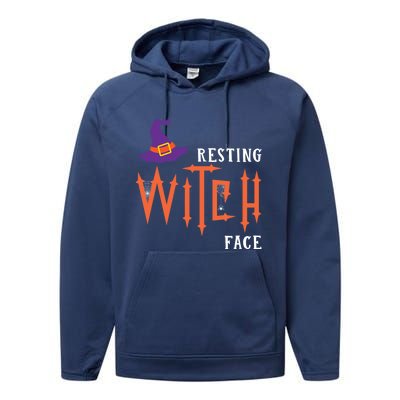 Resting Witch Face Funny Halloween Witch Costume Gift Performance Fleece Hoodie