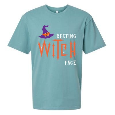 Resting Witch Face Funny Halloween Witch Costume Gift Sueded Cloud Jersey T-Shirt