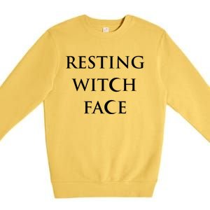 Resting Witch Face Gothic Wiccan Cute Gift Premium Crewneck Sweatshirt