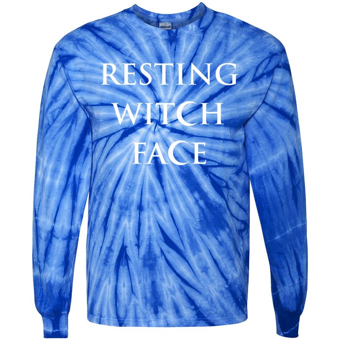 Resting Witch Face Gothic Wiccan Cute Gift Tie-Dye Long Sleeve Shirt