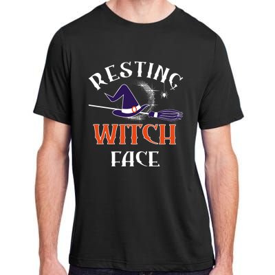 Resting Witch Face Funny Spooky Broomstick Halloween Party Gift Adult ChromaSoft Performance T-Shirt