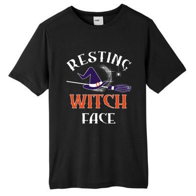 Resting Witch Face Funny Spooky Broomstick Halloween Party Gift Tall Fusion ChromaSoft Performance T-Shirt