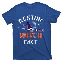 Resting Witch Face Funny Spooky Broomstick Halloween Party Gift T-Shirt