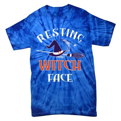 Resting Witch Face Funny Spooky Broomstick Halloween Party Gift Tie-Dye T-Shirt