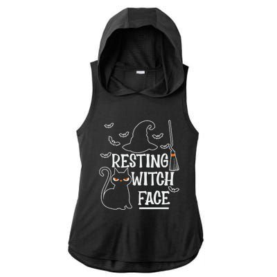 Resting Witch Face Halloween Design Cute Gift Ladies PosiCharge Tri-Blend Wicking Draft Hoodie Tank