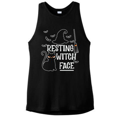 Resting Witch Face Halloween Design Cute Gift Ladies PosiCharge Tri-Blend Wicking Tank