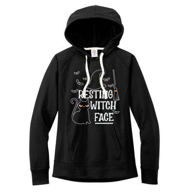 Resting Witch Face Halloween Design Cute Gift Women's Fleece Hoodie