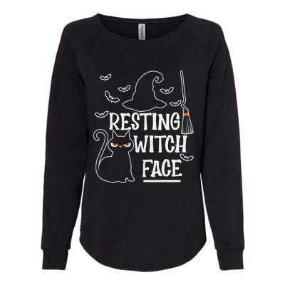 Resting Witch Face Halloween Design Cute Gift Womens California Wash Sweatshirt