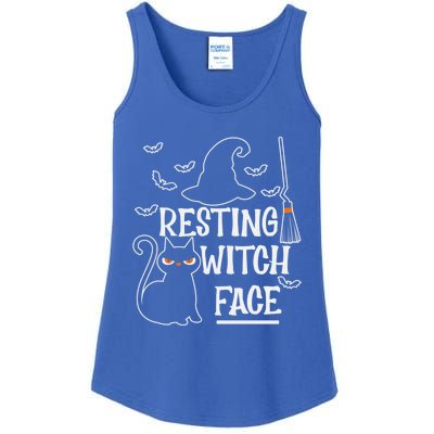 Resting Witch Face Halloween Design Cute Gift Ladies Essential Tank