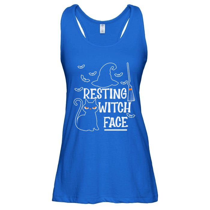 Resting Witch Face Halloween Design Cute Gift Ladies Essential Flowy Tank