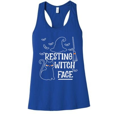 Resting Witch Face Halloween Design Cute Gift Women's Racerback Tank