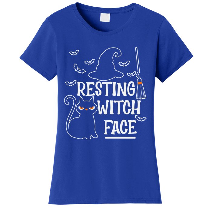 Resting Witch Face Halloween Design Cute Gift Women's T-Shirt