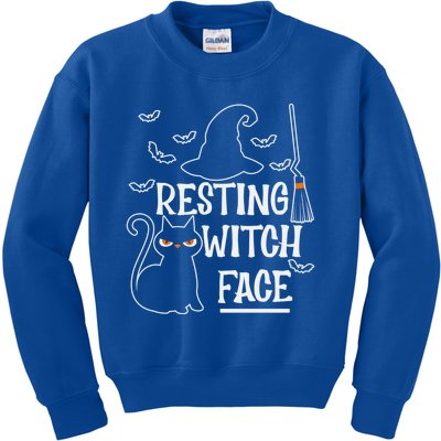 Resting Witch Face Halloween Design Cute Gift Kids Sweatshirt