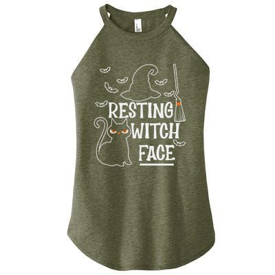 Resting Witch Face Halloween Design Cute Gift Women's Perfect Tri Rocker Tank