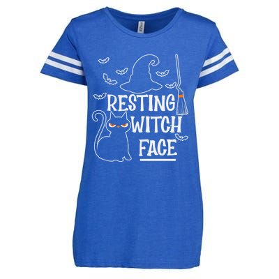 Resting Witch Face Halloween Design Cute Gift Enza Ladies Jersey Football T-Shirt