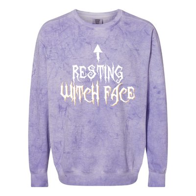 Resting Witch Face Halloween Funny Arrow Gift Colorblast Crewneck Sweatshirt