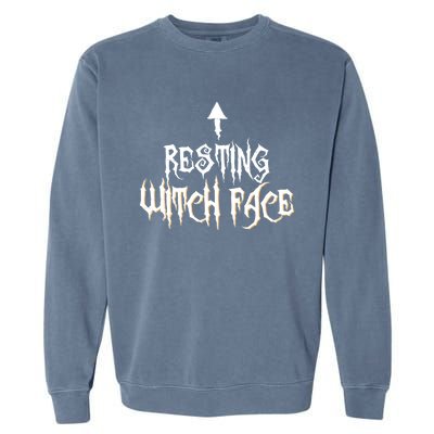 Resting Witch Face Halloween Funny Arrow Gift Garment-Dyed Sweatshirt